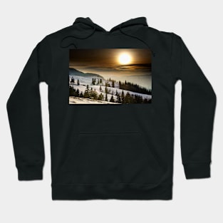 Sunset on snowy mountains Hoodie